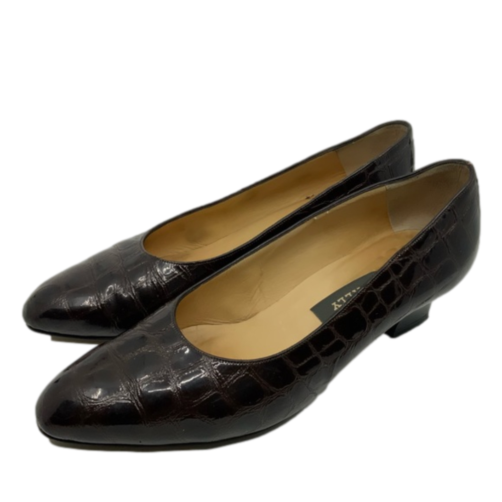 BALLY vintage leather‎ croc shoes.